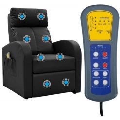 LES TENDANCES Fauteuil De Massage Noir Similicuir -Pas Cher Fauteuil Magasin 66904609 4