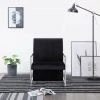 LES TENDANCES Fauteuil Avec Pieds En Chrome Noir Velours