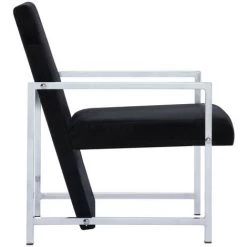 LES TENDANCES Fauteuil Avec Pieds En Chrome Noir Velours -Pas Cher Fauteuil Magasin 66905031 5