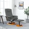 LES TENDANCES Fauteuil De Massage Avec Repose-pied Gris Similicuir 2 LES TENDANCES Fauteuil De Massage Avec Repose-pied Gris Similicuir -Pas Cher Fauteuil Magasin 66905060 1
