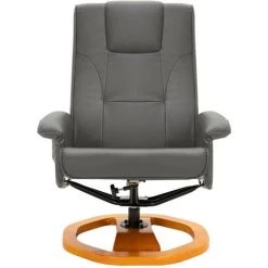 LES TENDANCES Fauteuil De Massage Avec Repose-pied Gris Similicuir -Pas Cher Fauteuil Magasin 66905060 4