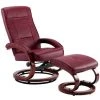 LES TENDANCES Fauteuil Inclinable Avec Repose-pied Rouge Bordeaux Similicuir