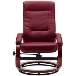 LES TENDANCES Fauteuil Inclinable Avec Repose-pied Rouge Bordeaux Similicuir 11 LES TENDANCES Fauteuil Inclinable Avec Repose-pied Rouge Bordeaux Similicuir -Pas Cher Fauteuil Magasin 66905559 5