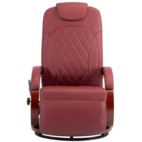 LES TENDANCES Fauteuil De Massage TV Rouge Bordeaux Similicuir 5 LES TENDANCES Fauteuil De Massage TV Rouge Bordeaux Similicuir – Image 3