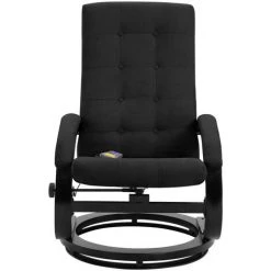 LES TENDANCES Fauteuil De Massage Avec Repose-pieds Noir Tissu En Daim -Pas Cher Fauteuil Magasin 66905886 5