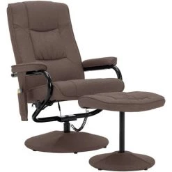 LES TENDANCES Fauteuil De Massage Avec Repose-pied Marron Tissu 8 LES TENDANCES Fauteuil De Massage Avec Repose-pied Marron Tissu -Pas Cher Fauteuil Magasin 66905916 2