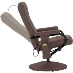 LES TENDANCES Fauteuil De Massage Avec Repose-pied Marron Tissu 11 LES TENDANCES Fauteuil De Massage Avec Repose-pied Marron Tissu -Pas Cher Fauteuil Magasin 66905916 5