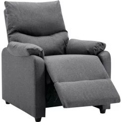 LES TENDANCES Fauteuil TV Gris Foncé Tissu -Pas Cher Fauteuil Magasin 66906120 5