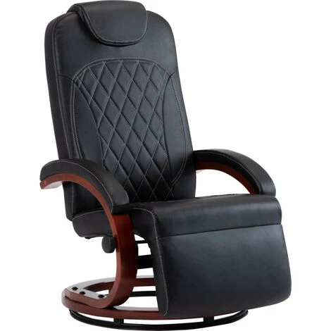 LES TENDANCES Fauteuil Inclinable TV Noir Similicuir 4 LES TENDANCES Fauteuil Inclinable TV Noir Similicuir – Image 2