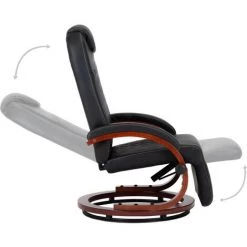 LES TENDANCES Fauteuil Inclinable TV Noir Similicuir 11 LES TENDANCES Fauteuil Inclinable TV Noir Similicuir -Pas Cher Fauteuil Magasin 66906150 5