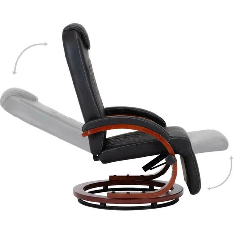 LES TENDANCES Fauteuil Inclinable TV Noir Similicuir 7 LES TENDANCES Fauteuil Inclinable TV Noir Similicuir – Image 5