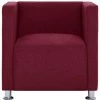 LES TENDANCES Fauteuil Cube Rouge Bordeaux Tissu -Pas Cher Fauteuil Magasin 66908107 1