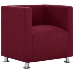 LES TENDANCES Fauteuil Cube Rouge Bordeaux Tissu 9 LES TENDANCES Fauteuil Cube Rouge Bordeaux Tissu -Pas Cher Fauteuil Magasin 66908107 3