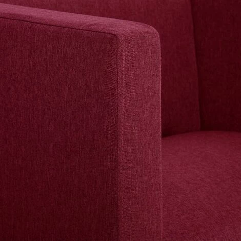 LES TENDANCES Fauteuil Cube Rouge Bordeaux Tissu 6 LES TENDANCES Fauteuil Cube Rouge Bordeaux Tissu – Image 4