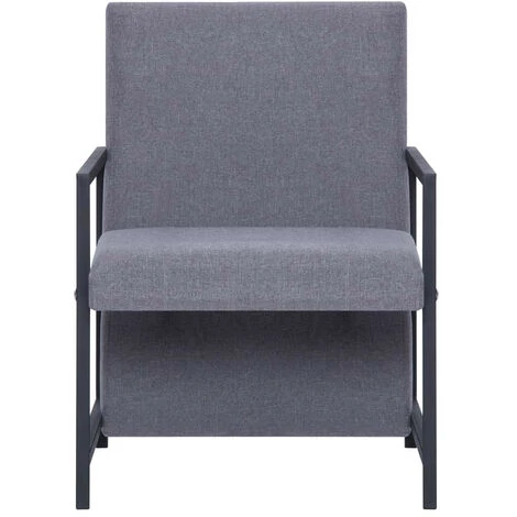 LES TENDANCES Fauteuil Gris Clair Tissu 6 LES TENDANCES Fauteuil Gris Clair Tissu – Image 4