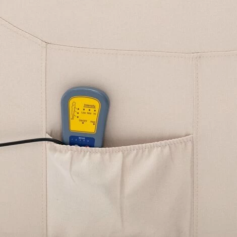 LES TENDANCES Fauteuil Inclinable De Massage Crème Tissu 5 LES TENDANCES Fauteuil Inclinable De Massage Crème Tissu – Image 3