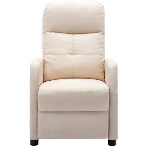 LES TENDANCES Fauteuil Inclinable De Massage Crème Tissu 6 LES TENDANCES Fauteuil Inclinable De Massage Crème Tissu – Image 4