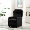 LES TENDANCES Fauteuil Inclinable De Massage Noir Tissu