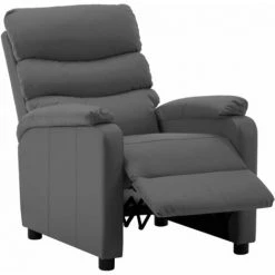 LES TENDANCES Fauteuil Inclinable Gris Similicuir -Pas Cher Fauteuil Magasin 66908452 3