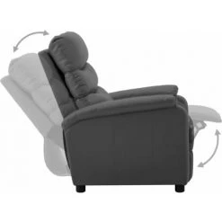 LES TENDANCES Fauteuil Inclinable Gris Similicuir -Pas Cher Fauteuil Magasin 66908452 5