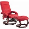 LES TENDANCES Fauteuil De Massage Avec Repose-pieds Rouge Similicuir -Pas Cher Fauteuil Magasin 66909047 1