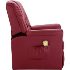 LES TENDANCES Fauteuil De Massage Rouge Bordeaux Similicuir 9 LES TENDANCES Fauteuil De Massage Rouge Bordeaux Similicuir -Pas Cher Fauteuil Magasin 66909053 3