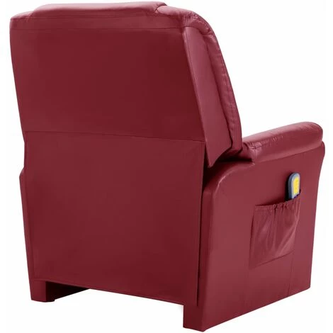 LES TENDANCES Fauteuil De Massage Rouge Bordeaux Similicuir 6 LES TENDANCES Fauteuil De Massage Rouge Bordeaux Similicuir – Image 4