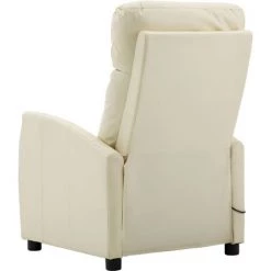 LES TENDANCES Fauteuil De Massage Inclinable Crème Similicuir -Pas Cher Fauteuil Magasin 66909331 4
