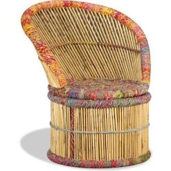 LES TENDANCES Chaise En Bambou Avec Détails Chindi -Pas Cher Fauteuil Magasin 66909449 5