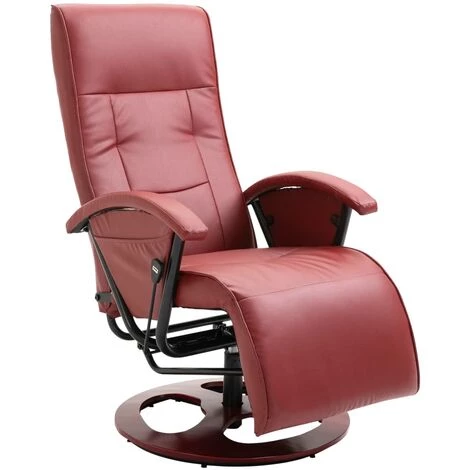 LES TENDANCES Fauteuil TV Pivotant Rouge Bordeaux Similicuir 4 LES TENDANCES Fauteuil TV Pivotant Rouge Bordeaux Similicuir â Image 2