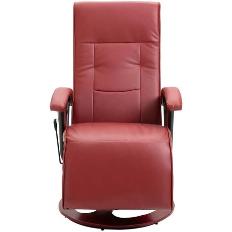 LES TENDANCES Fauteuil TV Pivotant Rouge Bordeaux Similicuir 5 LES TENDANCES Fauteuil TV Pivotant Rouge Bordeaux Similicuir â Image 3