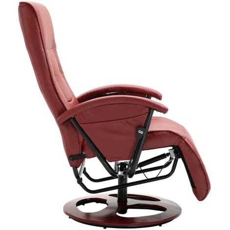 LES TENDANCES Fauteuil TV Pivotant Rouge Bordeaux Similicuir 6 LES TENDANCES Fauteuil TV Pivotant Rouge Bordeaux Similicuir â Image 4