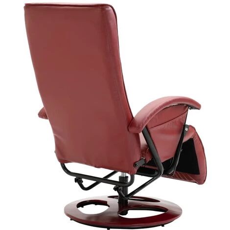 LES TENDANCES Fauteuil TV Pivotant Rouge Bordeaux Similicuir 7 LES TENDANCES Fauteuil TV Pivotant Rouge Bordeaux Similicuir â Image 5