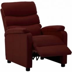 LES TENDANCES Fauteuil Inclinable Rouge Bordeaux Similicuir -Pas Cher Fauteuil Magasin 66909530 3
