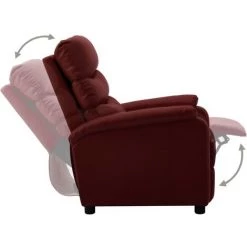 LES TENDANCES Fauteuil Inclinable Rouge Bordeaux Similicuir -Pas Cher Fauteuil Magasin 66909530 5