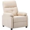 LES TENDANCES Fauteuil Inclinable Crème Tissu -Pas Cher Fauteuil Magasin 66909831 1