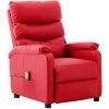 LES TENDANCES Fauteuil De Massage Inclinable Rouge Similicuir
