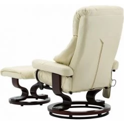 LES TENDANCES Fauteuil De Massage Inclinable Crème Similicuir Et Bois Courbé 10 LES TENDANCES Fauteuil De Massage Inclinable Crème Similicuir Et Bois Courbé -Pas Cher Fauteuil Magasin 66909964 4