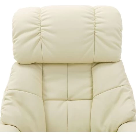LES TENDANCES Fauteuil De Massage Inclinable Crème Similicuir Et Bois Courbé 7 LES TENDANCES Fauteuil De Massage Inclinable Crème Similicuir Et Bois Courbé – Image 5