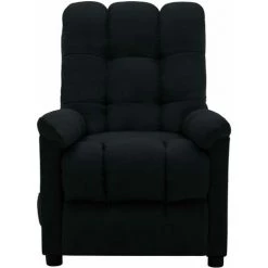 LES TENDANCES Fauteuil Inclinable De Massage Noir Tissu -Pas Cher Fauteuil Magasin 66910302 3