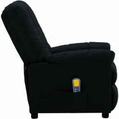 LES TENDANCES Fauteuil Inclinable De Massage Noir Tissu -Pas Cher Fauteuil Magasin 66910302 4