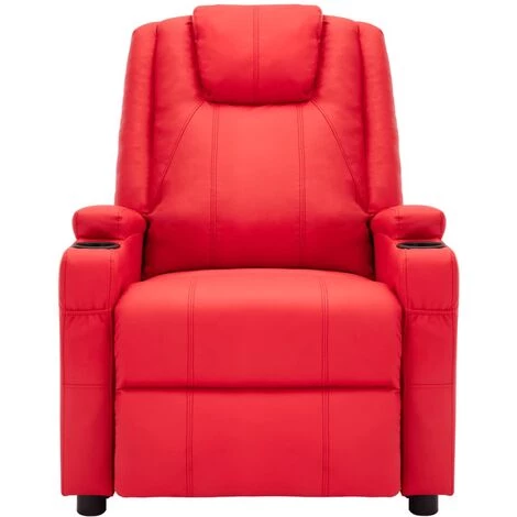 LES TENDANCES Fauteuil De Massage Inclinable électrique Rouge Similicuir Kifa 3 LES TENDANCES Fauteuil De Massage Inclinable électrique Rouge Similicuir Kifa
