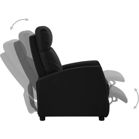 LES TENDANCES Fauteuil Inclinable électrique Noir Similicuir 5 LES TENDANCES Fauteuil Inclinable électrique Noir Similicuir – Image 3