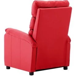 LES TENDANCES Fauteuil Inclinable électrique De Massage Rouge Similicuir -Pas Cher Fauteuil Magasin 66912678 4