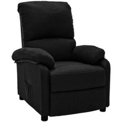 LES TENDANCES Fauteuil Inclinable électrique Noir Tissu -Pas Cher Fauteuil Magasin 66912679 4
