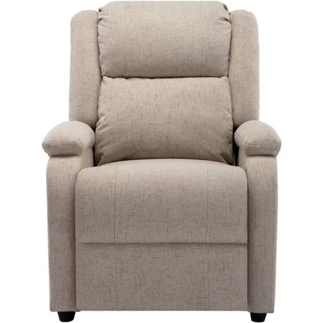 LES TENDANCES Fauteuil TV Inclinable électrique Crème Tissu 4 LES TENDANCES Fauteuil TV Inclinable électrique Crème Tissu – Image 2