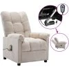 LES TENDANCES Fauteuil De Massage Inclinable électrique Crème Tissu 1 LES TENDANCES Fauteuil De Massage Inclinable électrique Crème Tissu -Pas Cher Fauteuil Magasin 66913456 1