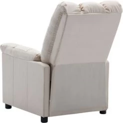 LES TENDANCES Fauteuil De Massage Inclinable électrique Crème Tissu -Pas Cher Fauteuil Magasin 66913456 4