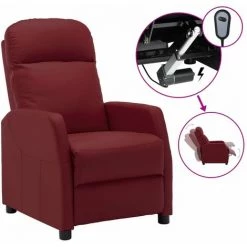 LES TENDANCES Fauteuil Inclinable électrique Bordeaux Similicuir