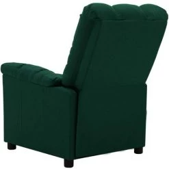 LES TENDANCES Fauteuil De Massage Inclinable électrique Vert Foncé Tissu -Pas Cher Fauteuil Magasin 66913485 4